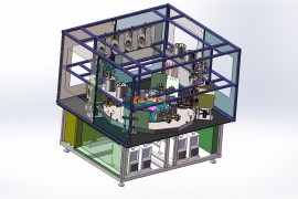 高频焊机六工位转盘式总装模型--分体式电源