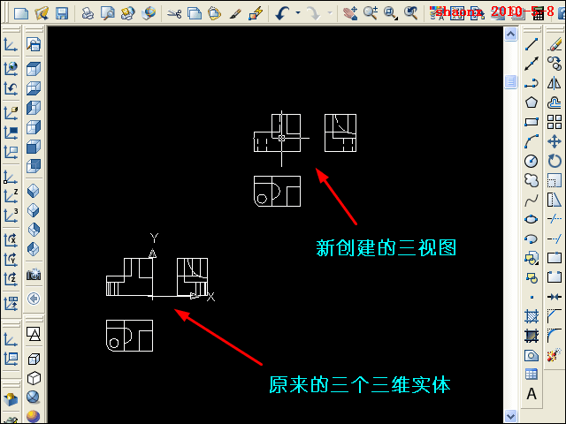 AutoCAD平面摄影出三视图_模型里转_2007版本以上（图文教程）,AutoCAD平面摄影出三视图_模型里转_2007版本以上,三视图,三维,实体,命令,线型,第19张