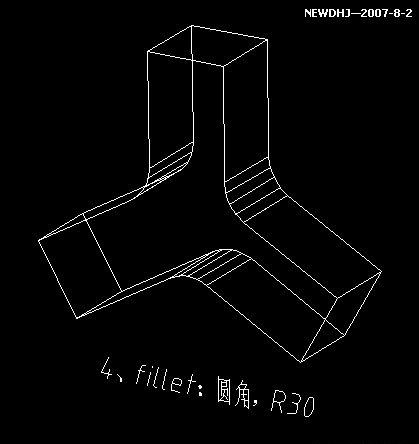 AutoCAD三维建模教程：三通管的制作过程（图文教程）,AutoCAD三维建模教程：三通管的制作过程_中国教程网,圆角,差集,一圆,阵列,螺纹,第5张