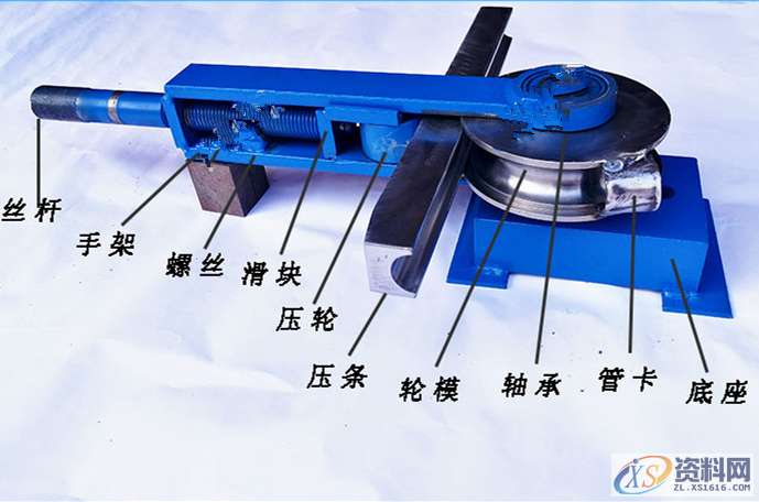 冲压模具设计——自制手动弯管机教程，学会之后弯管不用再求人 ...,薄壁管手动弯管机的结构图,模具设计,冲压,第1张
