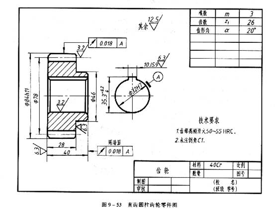 机械制图教程—9-6齿轮（图文教程）,机械制图教程—9-6齿轮,齿轮,齿根,分度,第11张