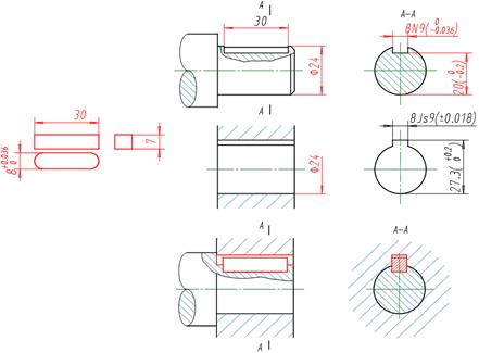 机械制图-键的连接（图文教程）,机械制图-键的连接,如图,键槽,第9张