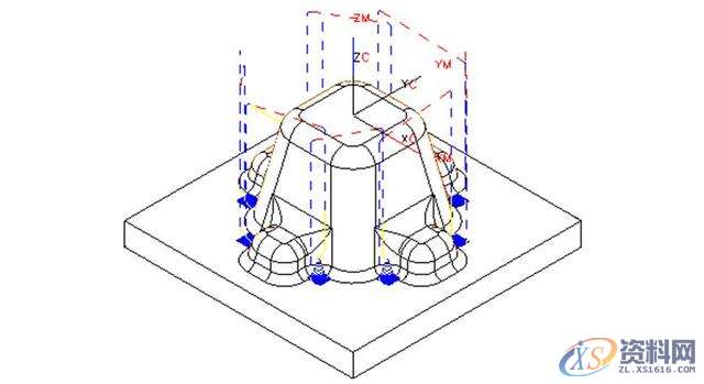 告诉你数控编程中常遇到的问题及解决方法五、多余的加工多余的加工是指对于刀具加工不到的地方或电火花加工的部位进行加工，它多发生在精加工或半精加工。有些模具的重要部位或者普通数控加工不能加工的部位都需要进行电火花加工，所以在开粗或半精加工完成后，这些部位就无须再使用刀具进行精加工，否则就是浪费时间或者造成过切。如下面所示的模具部位就无须进行精加工。(1)无须进行精加工的部位六、空刀过多空刀是指刀具在加工时没有切削到工件，当空刀过多时则浪费时间。产生空刀的原因多是加工方式选择不当、加工参数设置不当、已,加工,精加工,设置,第10张