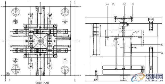 塑胶模具设计之四面抽芯多型腔的设计要点,型腔,模具设计,要点,塑胶,第3张