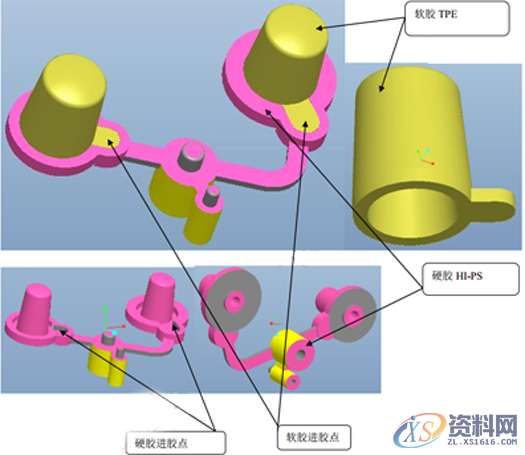 塑胶模具-打印机按键双色模注塑设计,模具,浇口,模架,第1张