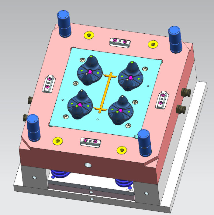 按摩头产品模具设计，正面拆装模样式！,按摩头产品模具设计，正面拆装模样式！,模具设计,产品,设计,模具,技术,塑胶,工艺,第3张