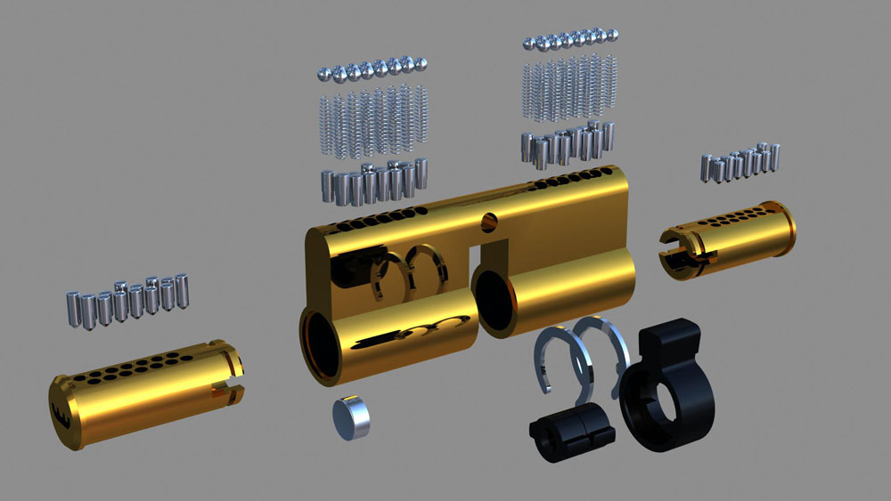 半圆双排珠咔吧锁内部结构3D图解(图文教程),半圆双排珠咔吧锁内部结构3D图解,结构,第11张