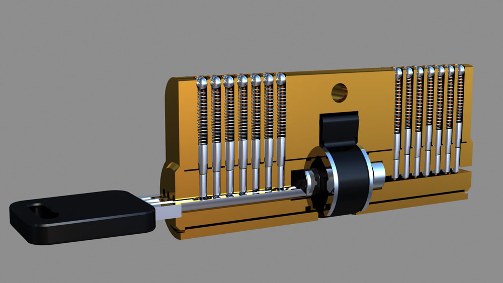 半圆双排珠咔吧锁内部结构3D图解(图文教程),半圆双排珠咔吧锁内部结构3D图解,结构,第12张