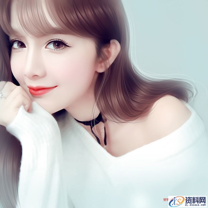 PS结合SAI把高清美女转为清爽的仿手绘效果教程(图文教程),PS结合SAI把高清美女转为清爽的仿手绘效果教程,如图,第2张