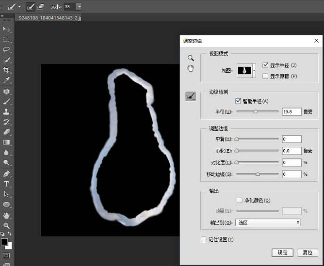 PS利用快速蒙版及调整边缘快速抠出白猫教程(图文教程),PS利用快速蒙版及调整边缘快速抠出白猫教程,选择,这个,半径,第10张