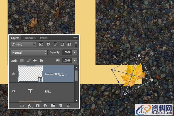 PS新手教程！手把手教你绘制萧瑟的秋天落叶字效(图文教程),19jc20151201,文件,选择,这个,第7张