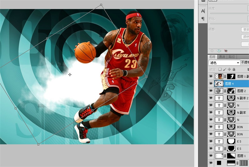 PS教程！手把手教你绘制张力十足的詹姆斯篮球海报(图文教程) ...,22lq20160411,选择,这个,形状,第39张