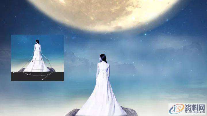 PS教程：合成月光下挥着翅膀的女孩,教程,第7张