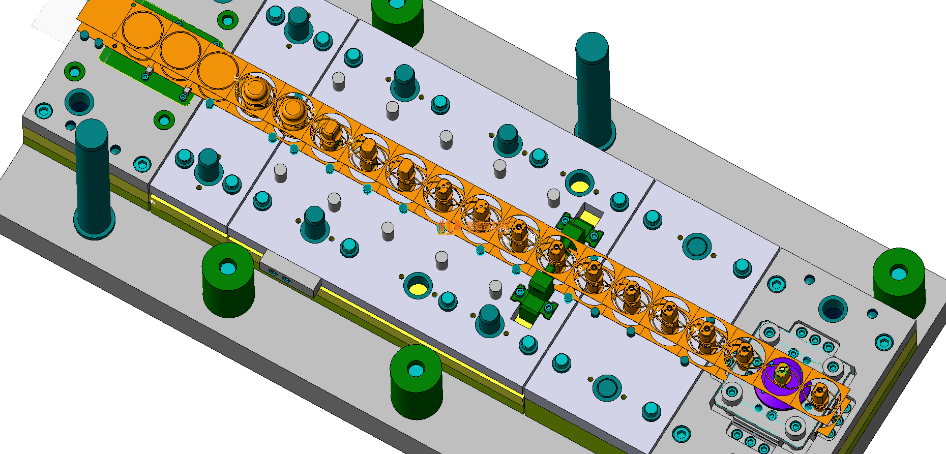 异型马达壳连续拉伸带旋切机构图,NeadPay,模具,结构,机构,拉伸,旋切,第1张